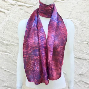 Scarf Spree: (S) Ruby & Sapphire 11"x60" Silk Scarf