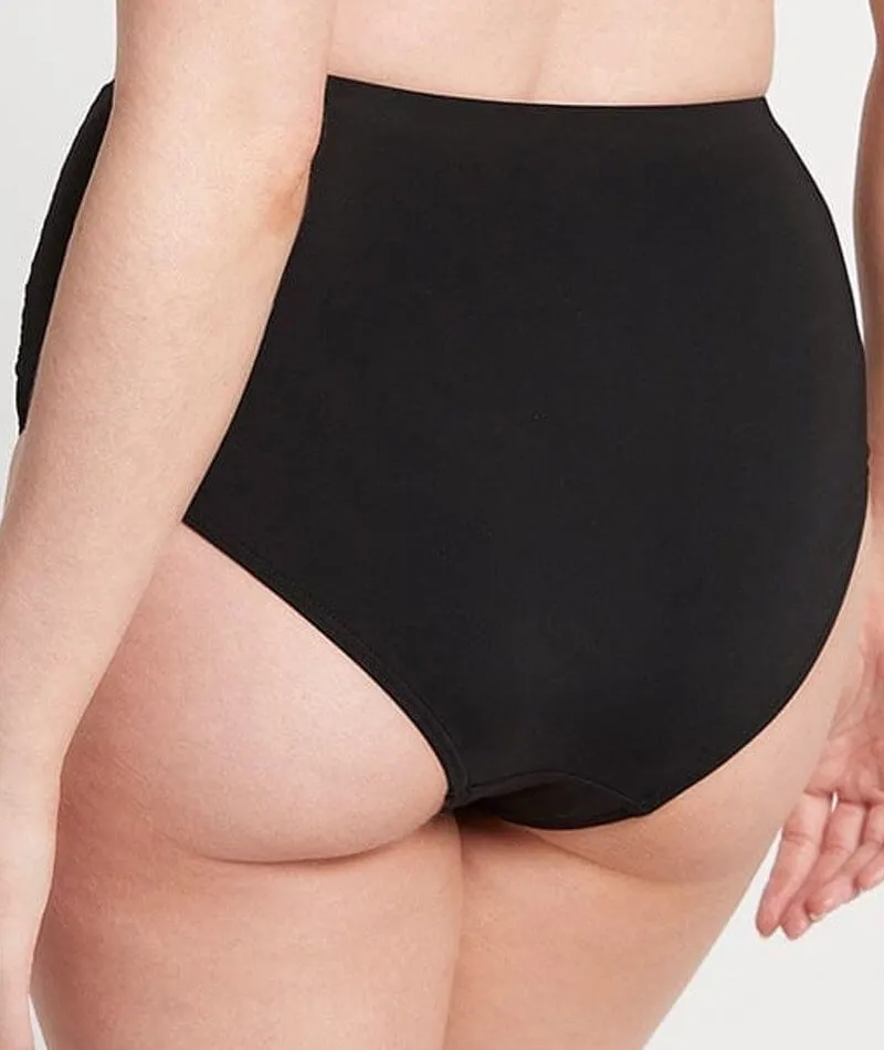 Sea Level Eco Essentials Gathered Side High Waist Brief - Black