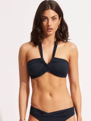 Seafolly Collective Halter Bandeau In True Navy