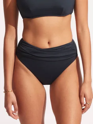 Seafolly Collective High Waist Wrap Front Pant in True Navy