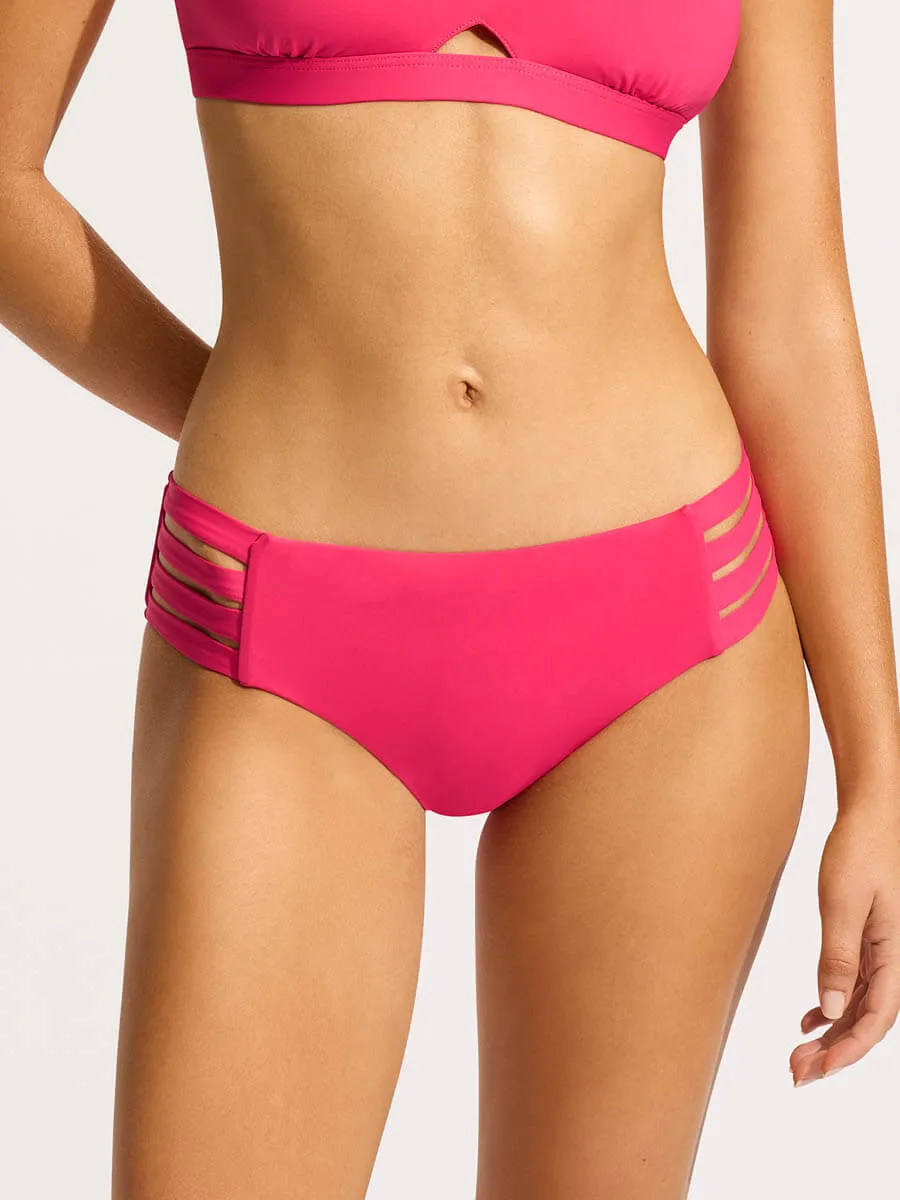 Seafolly Collective Multi Strap Hipster Bottom in Raspberry