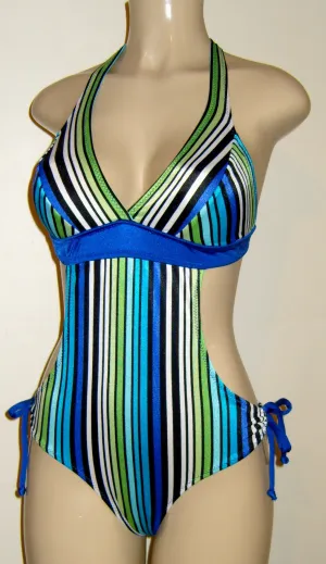 Seamed halter scrunched butt monokinis