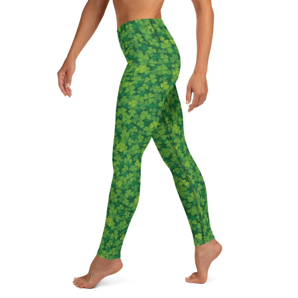 Shamrocks High-waist Yoga Leggings