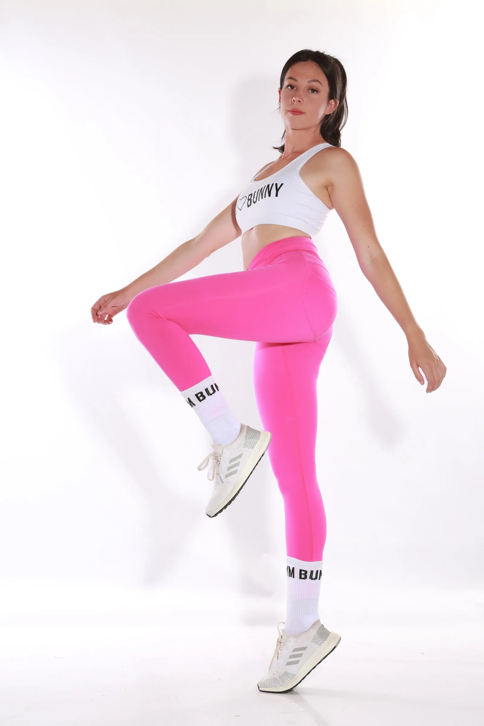 Shapewear Gym Bunny Booty Boosting Leggings - Fuchia pink