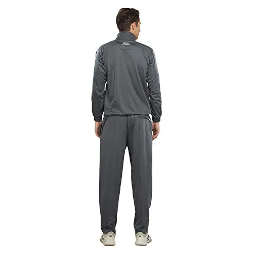 SHIV NARESH Polyester Tracksuit (X-Large, Dark Grey/Light Grey/White)