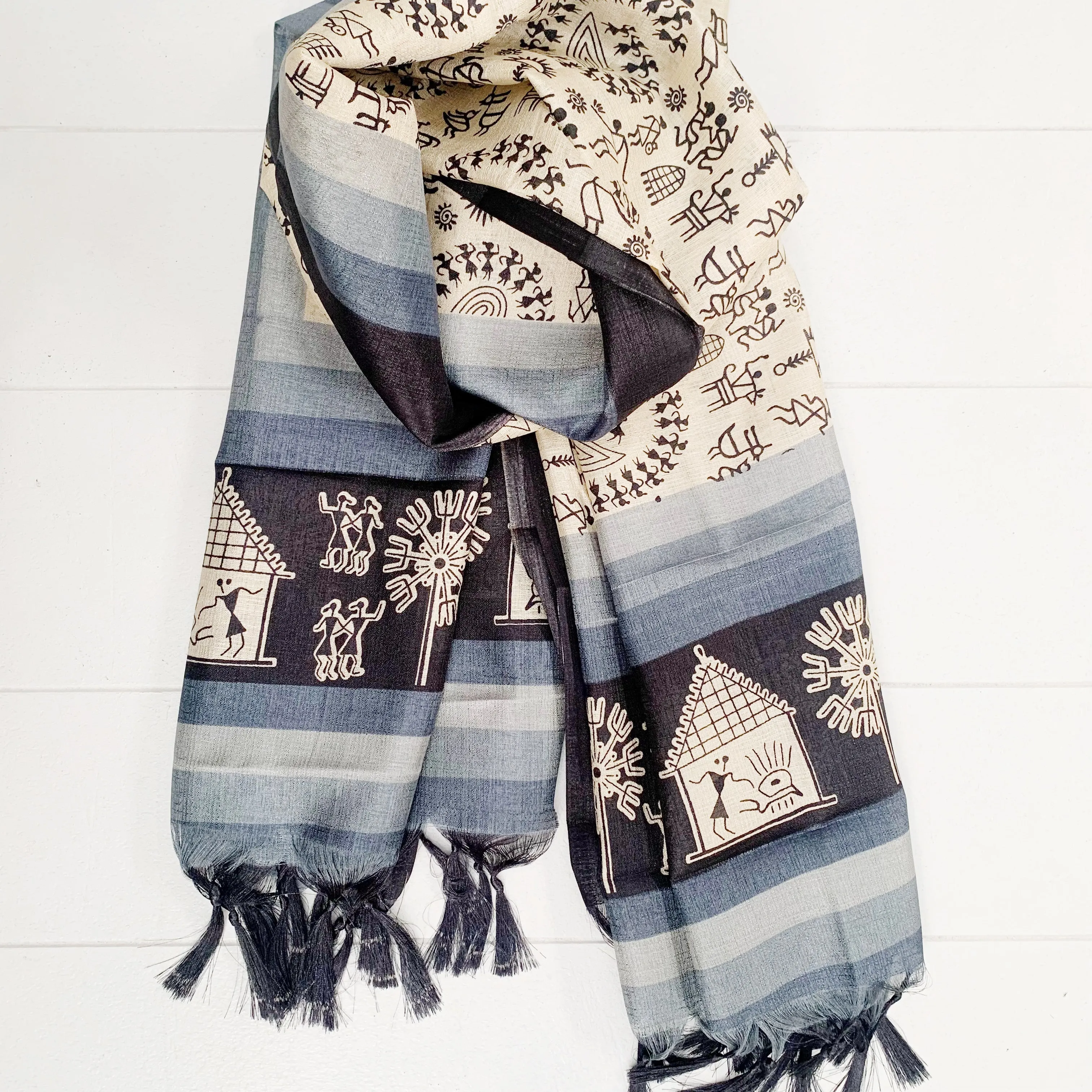 SILK FRINGED SARONG/ SCARF 100x180CM