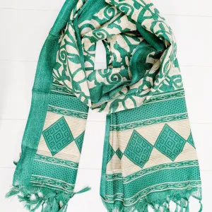 SILK FRINGED SARONG/ SCARF 100x180CM