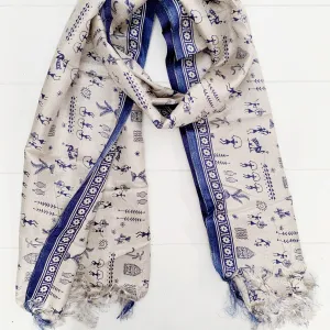 SILK FRINGED SARONG/ SCARF 100x180CM