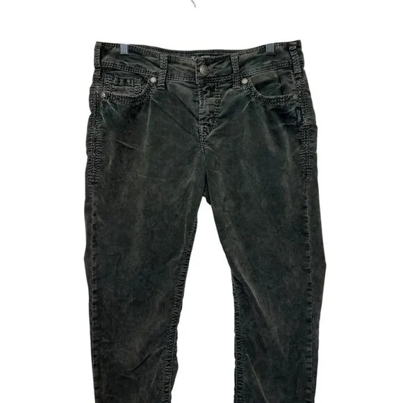 Silver Suki 30x31 Mid skinny Leg Corduroy PantSuki gray Corduroy Jeans
