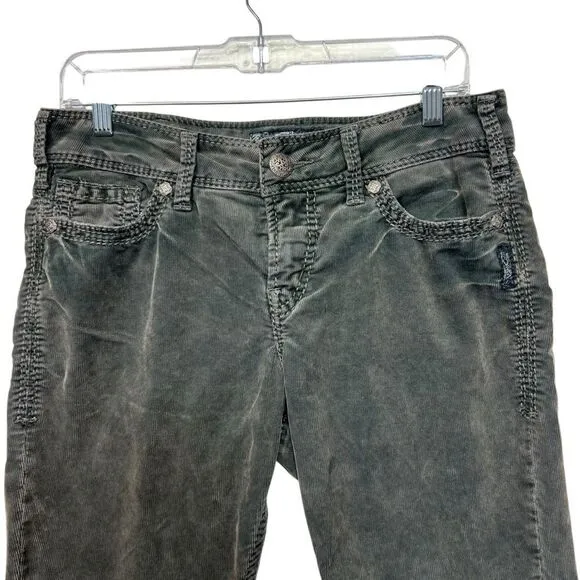 Silver Suki 30x31 Mid skinny Leg Corduroy PantSuki gray Corduroy Jeans