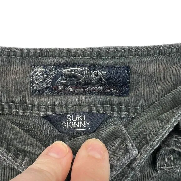 Silver Suki 30x31 Mid skinny Leg Corduroy PantSuki gray Corduroy Jeans