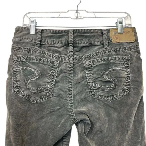 Silver Suki 30x31 Mid skinny Leg Corduroy PantSuki gray Corduroy Jeans