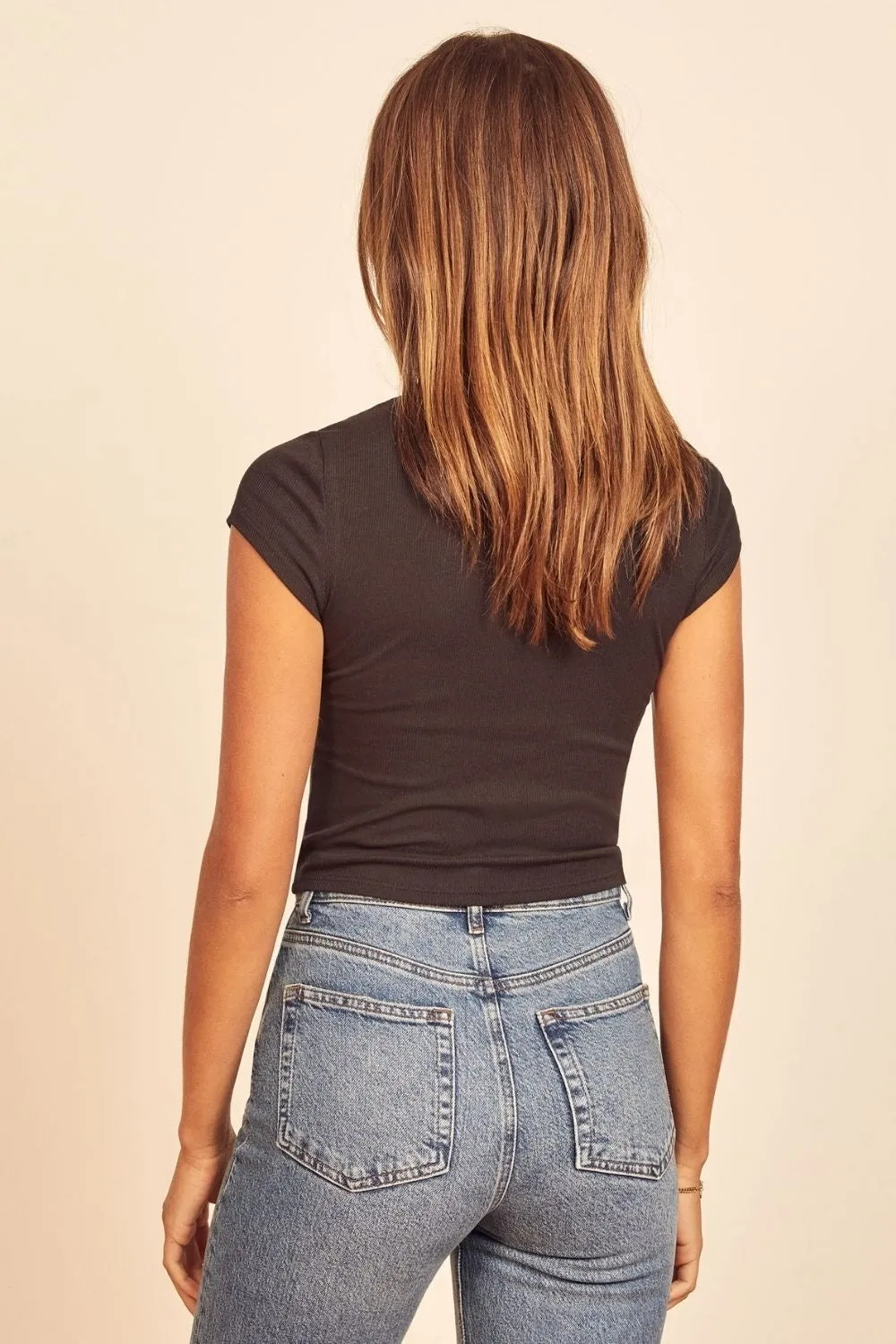 Simplicity Black Round Neckline Top