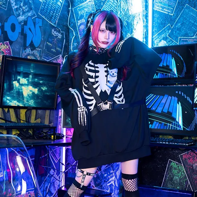 Skeleton Bear Harness Hoodie