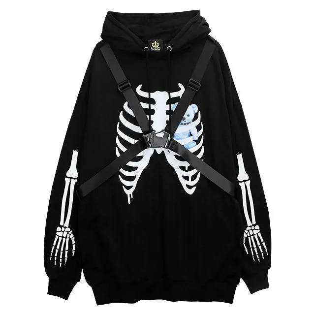 Skeleton Bear Harness Hoodie