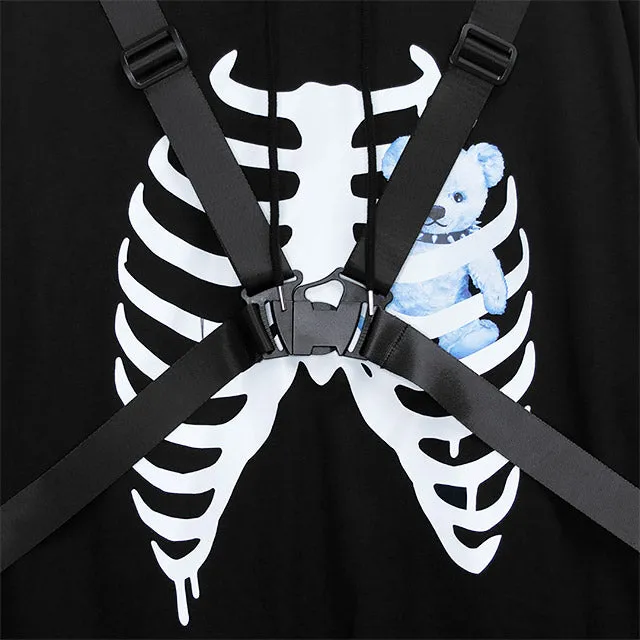 Skeleton Bear Harness Hoodie