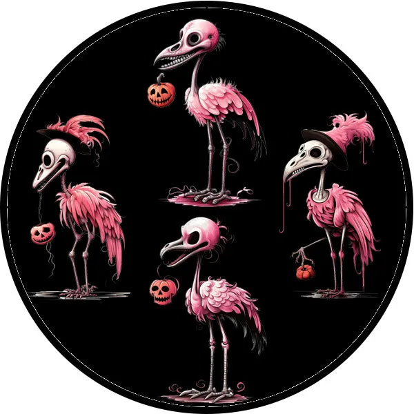 Skeleton Flamingos High-waist Yoga Capri Leggings