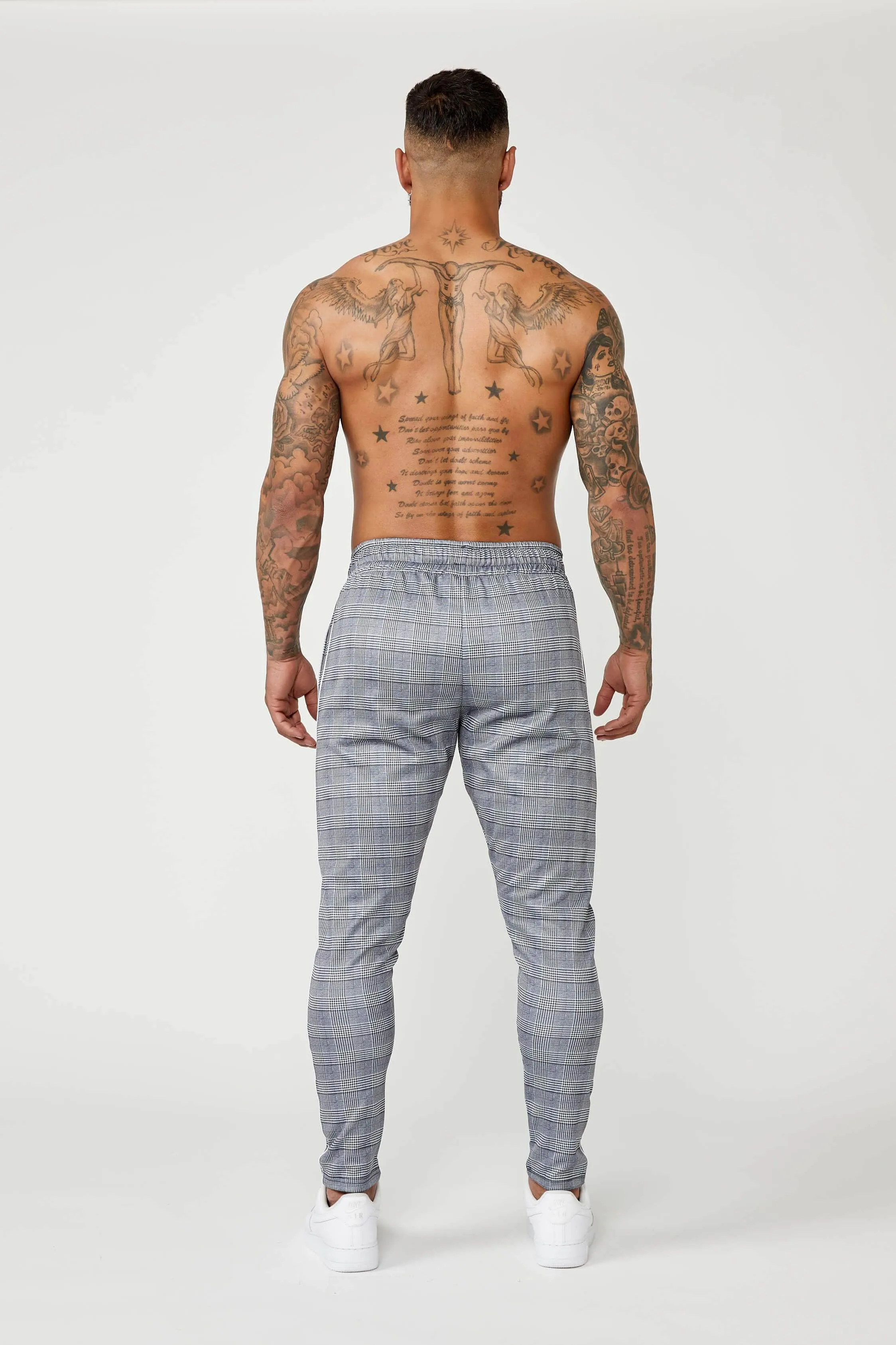 Smart Track Jogger in Check - Grey