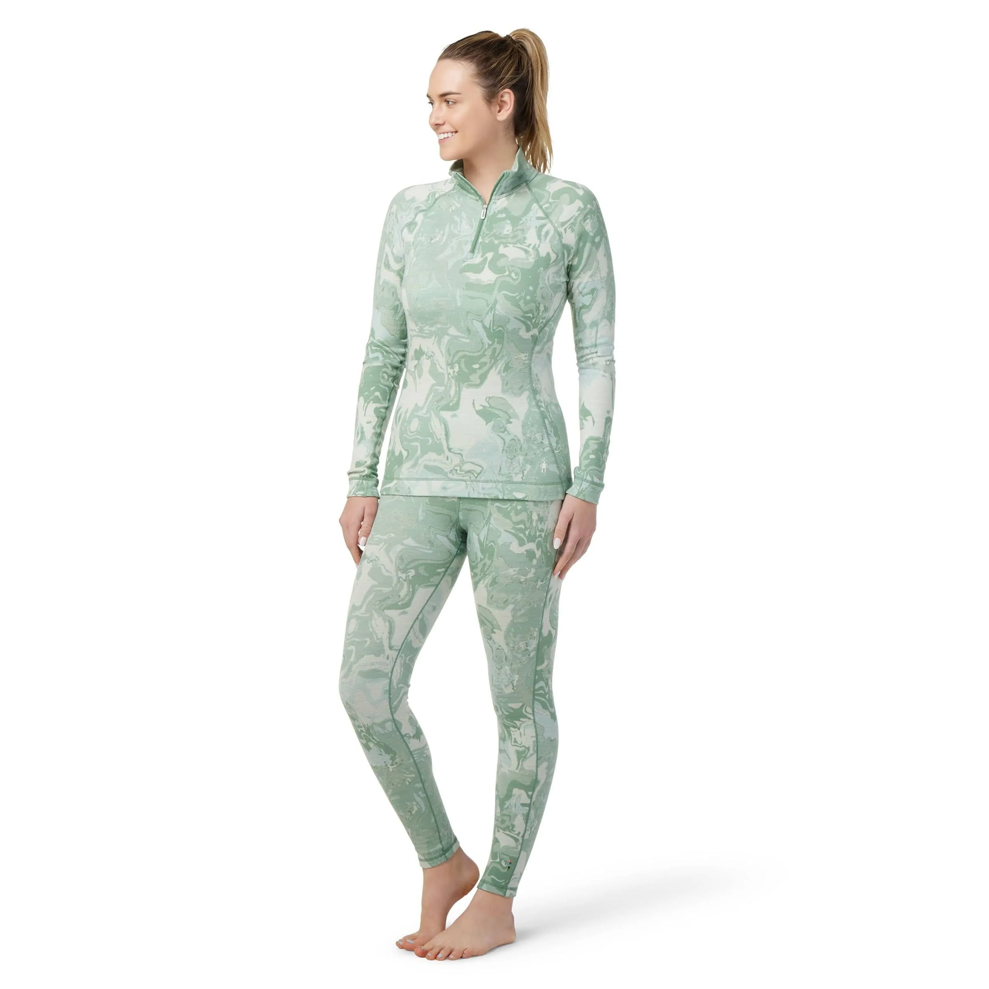 Smartwool Womens Classic Thermal Merino Base Layer Pattern 1/4 Zip