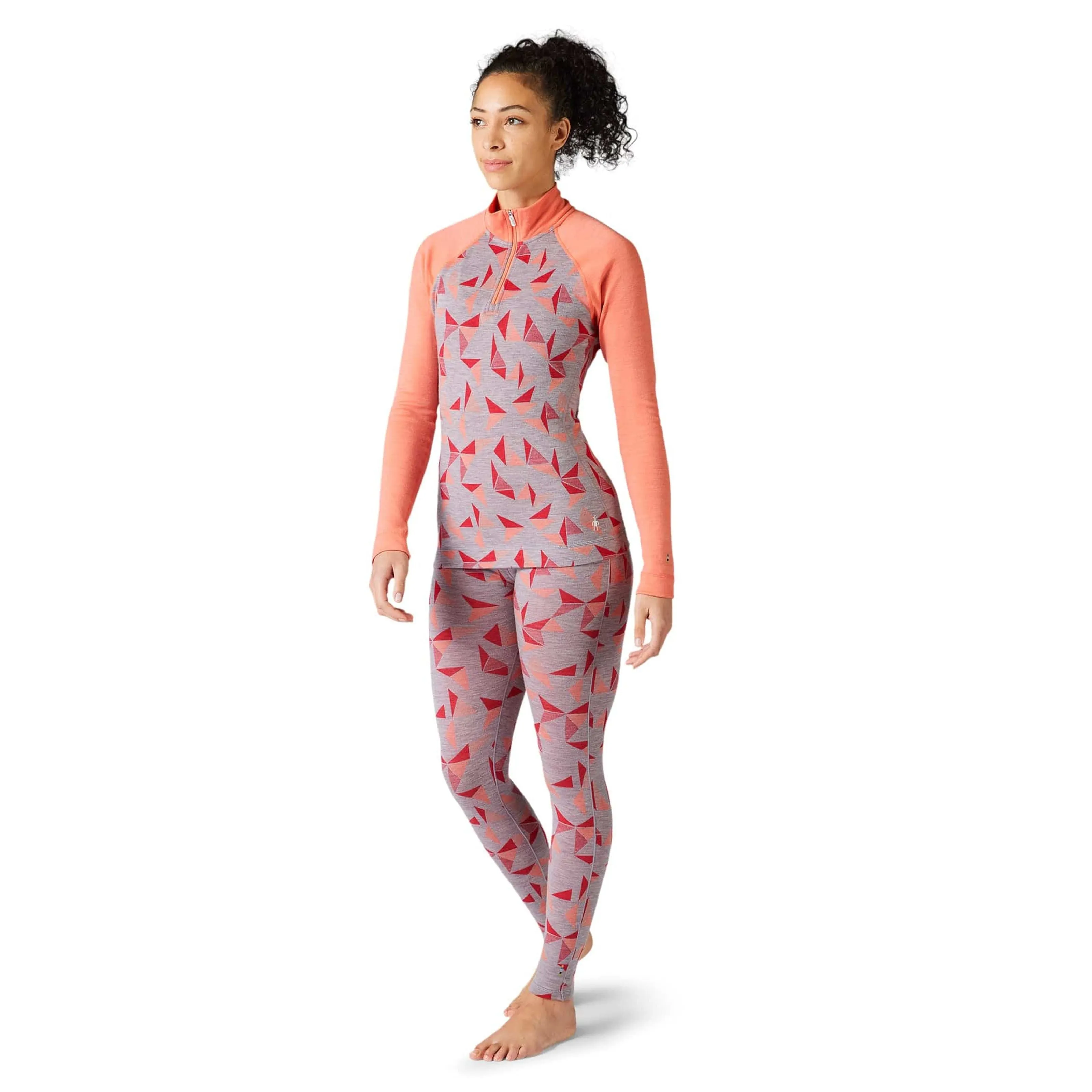 Smartwool Womens Classic Thermal Merino Base Layer Pattern 1/4 Zip