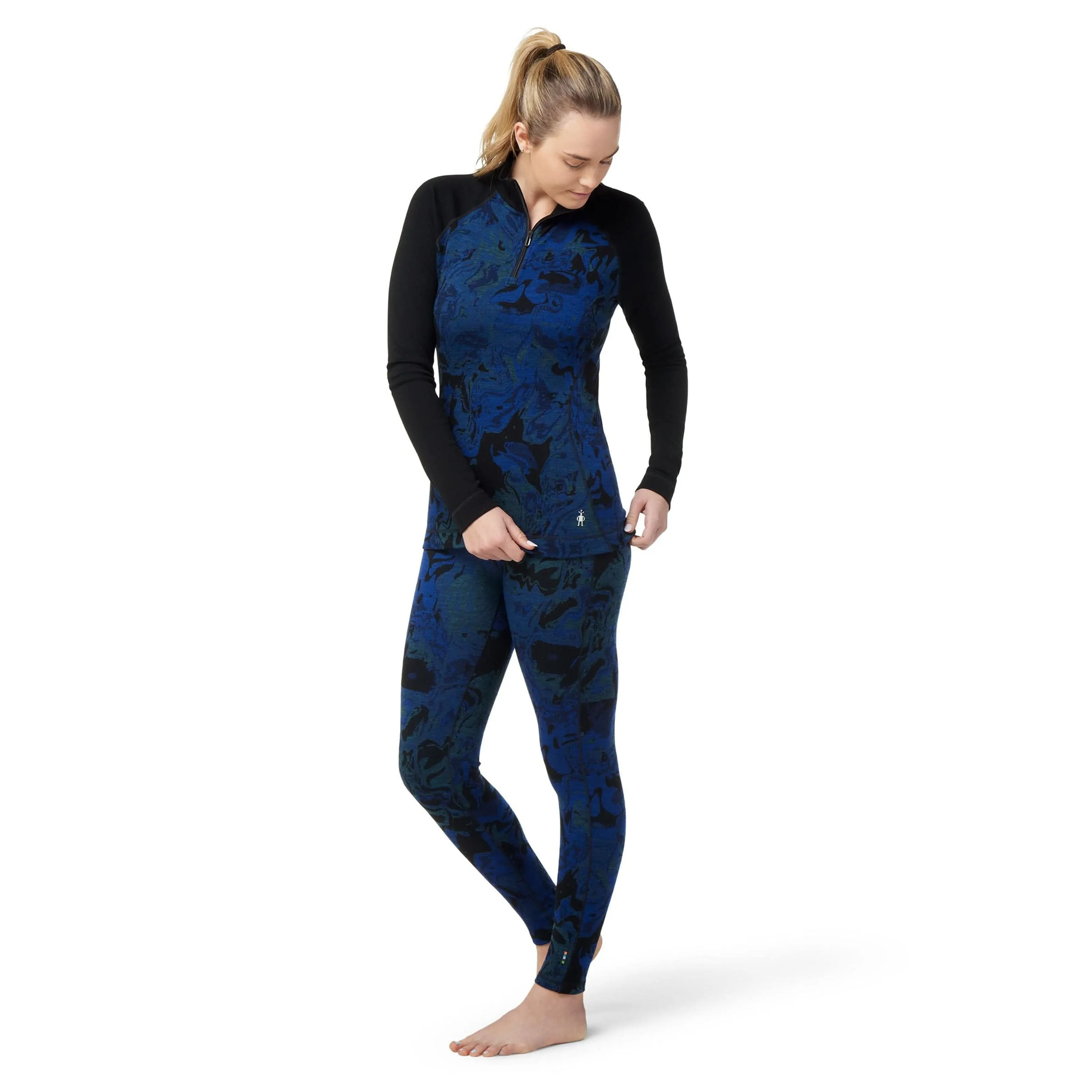 Smartwool Womens Classic Thermal Merino Base Layer Pattern 1/4 Zip
