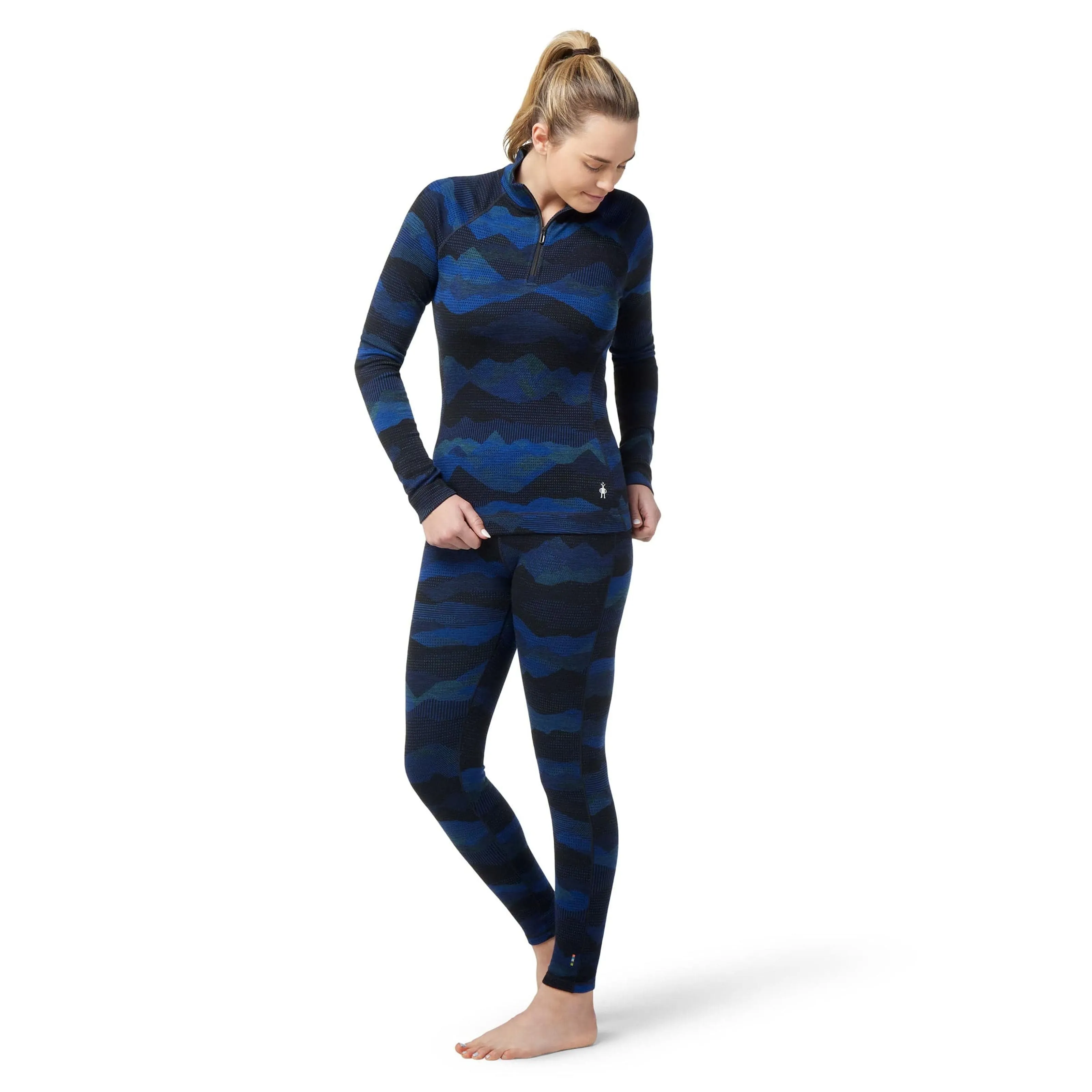 Smartwool Womens Classic Thermal Merino Base Layer Pattern 1/4 Zip