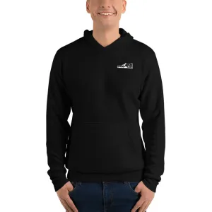Sno Cal™ Unisex hoodie with black logo lettering