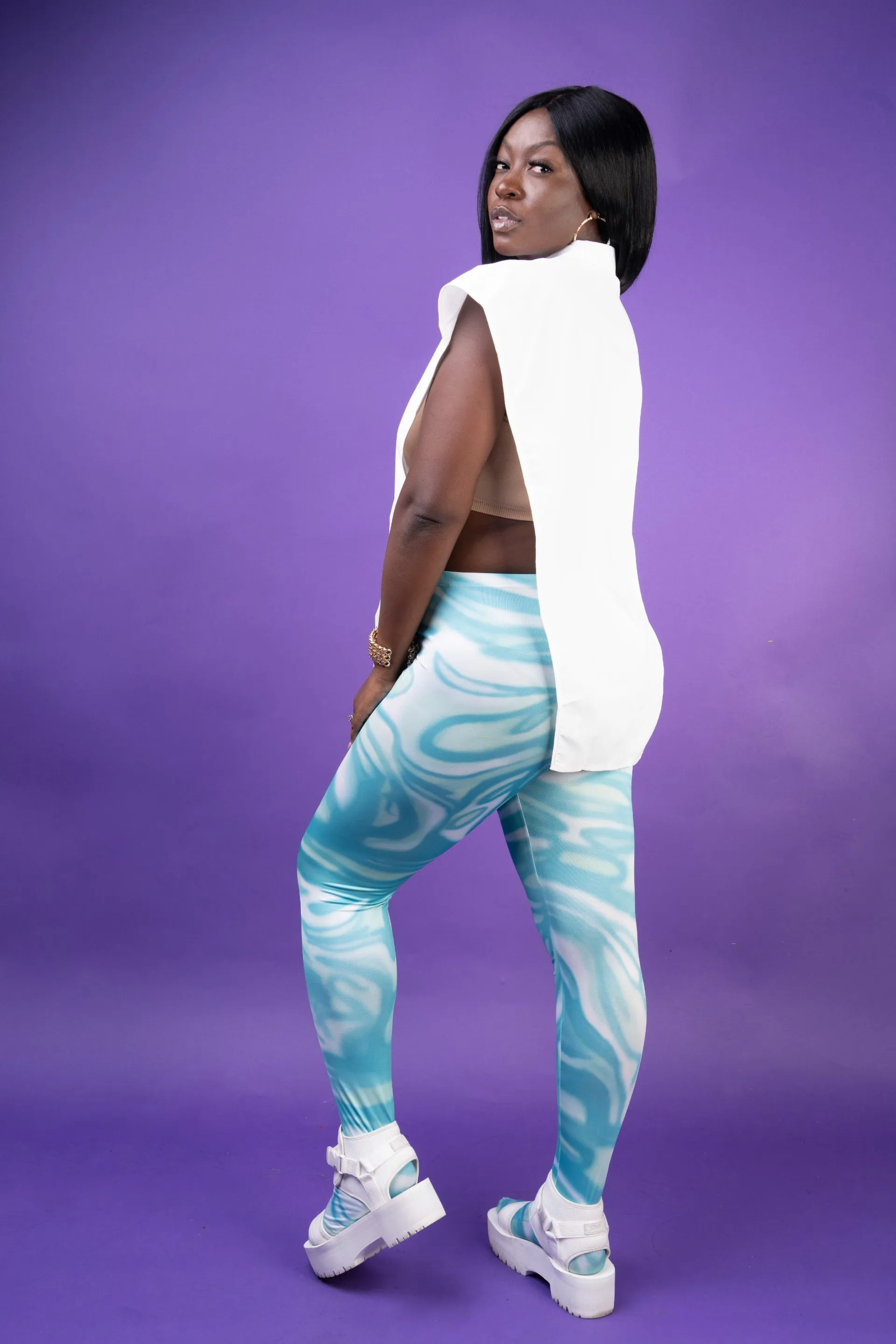 So Wavy leggings(Blue)