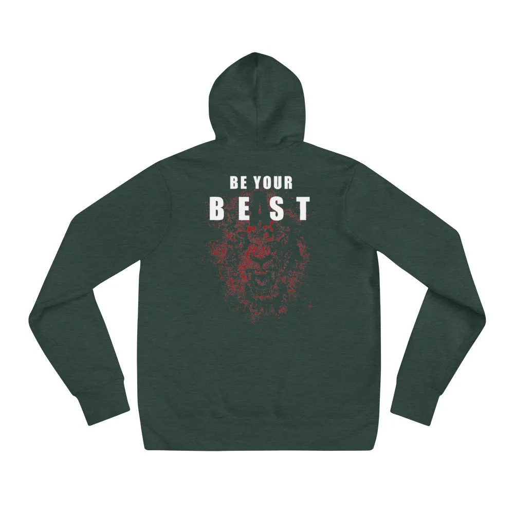 Soaring Champion front, Be Your Beast back, men's pull-over hoodie