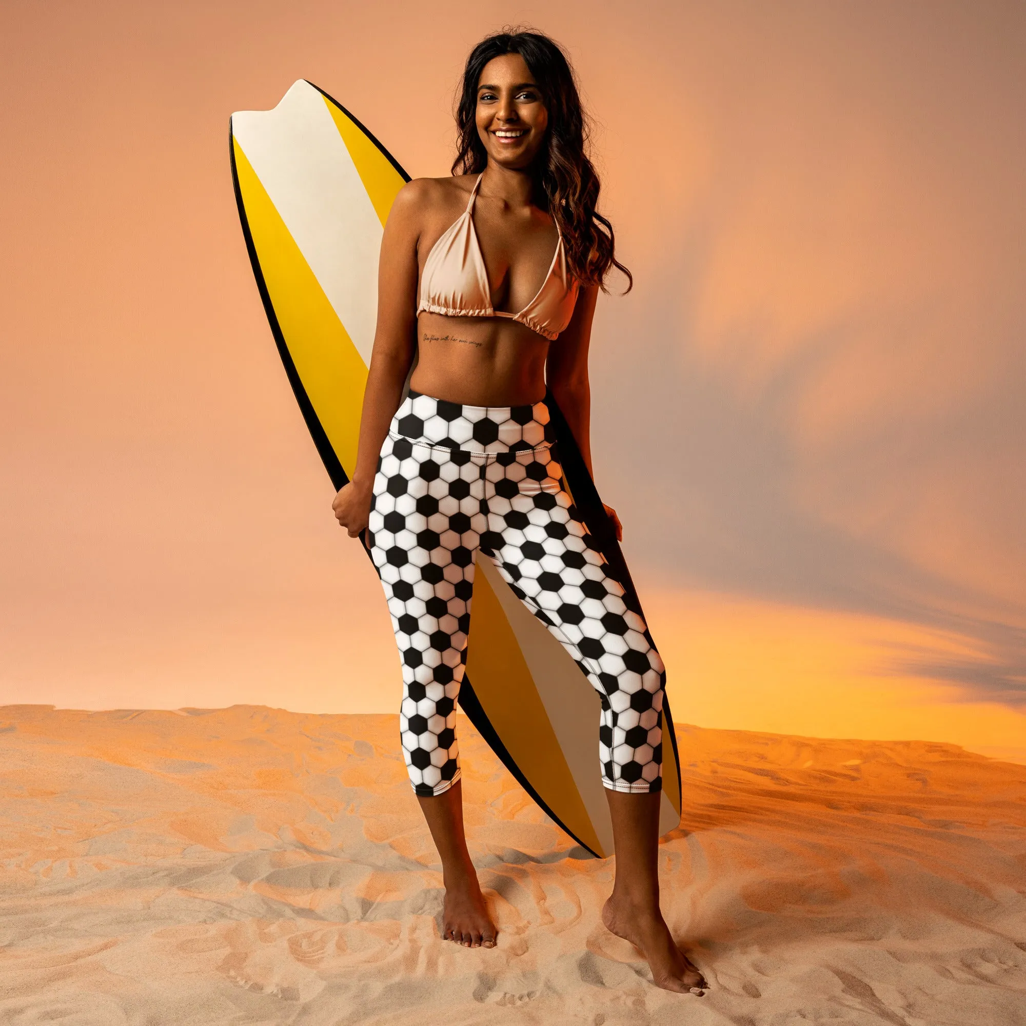 Soccer High-waist Yoga Capri Leggings