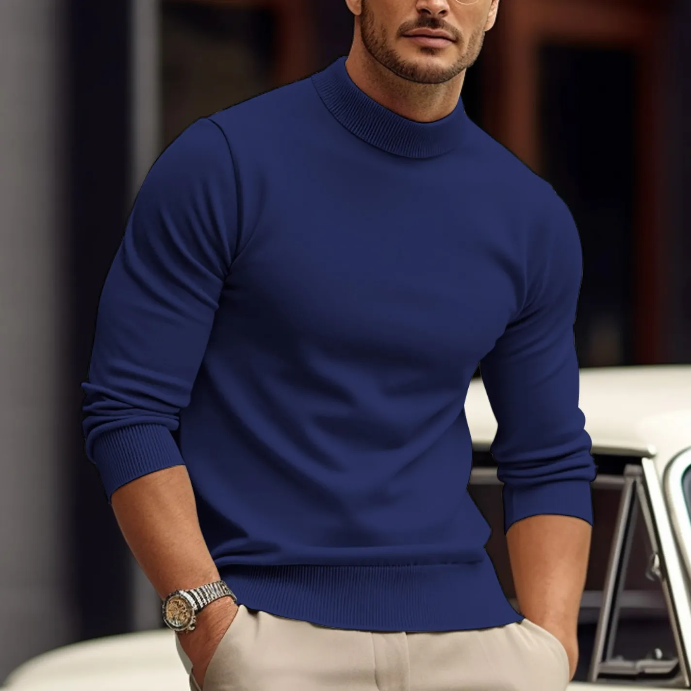Soft cotton men's jumper, stylish design