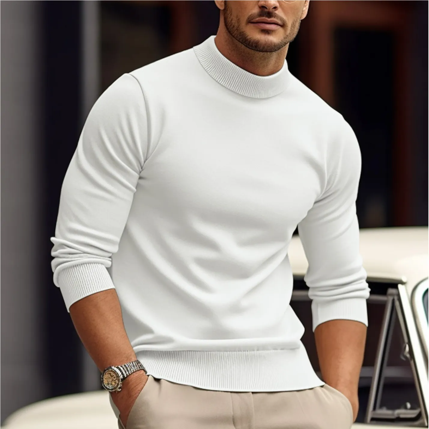 Soft cotton men's jumper, stylish design