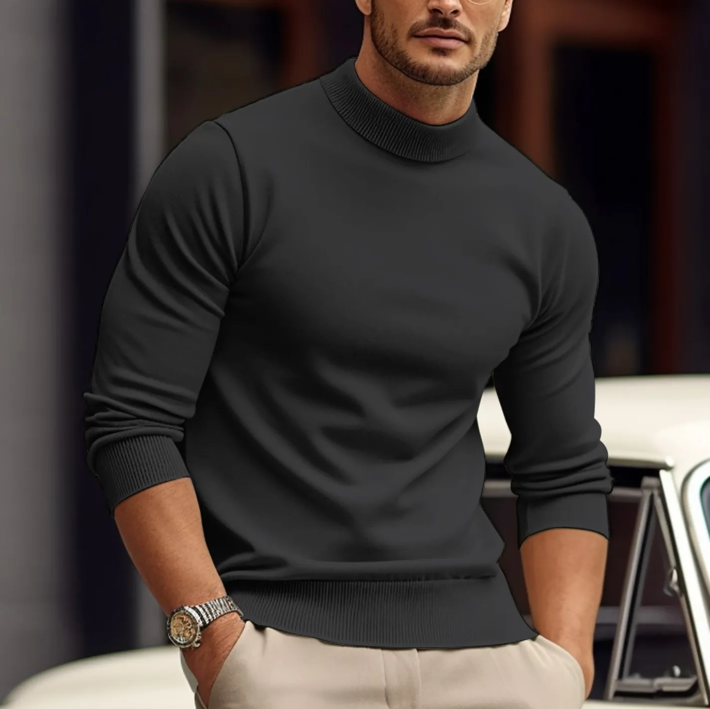 Soft cotton men's jumper, stylish design