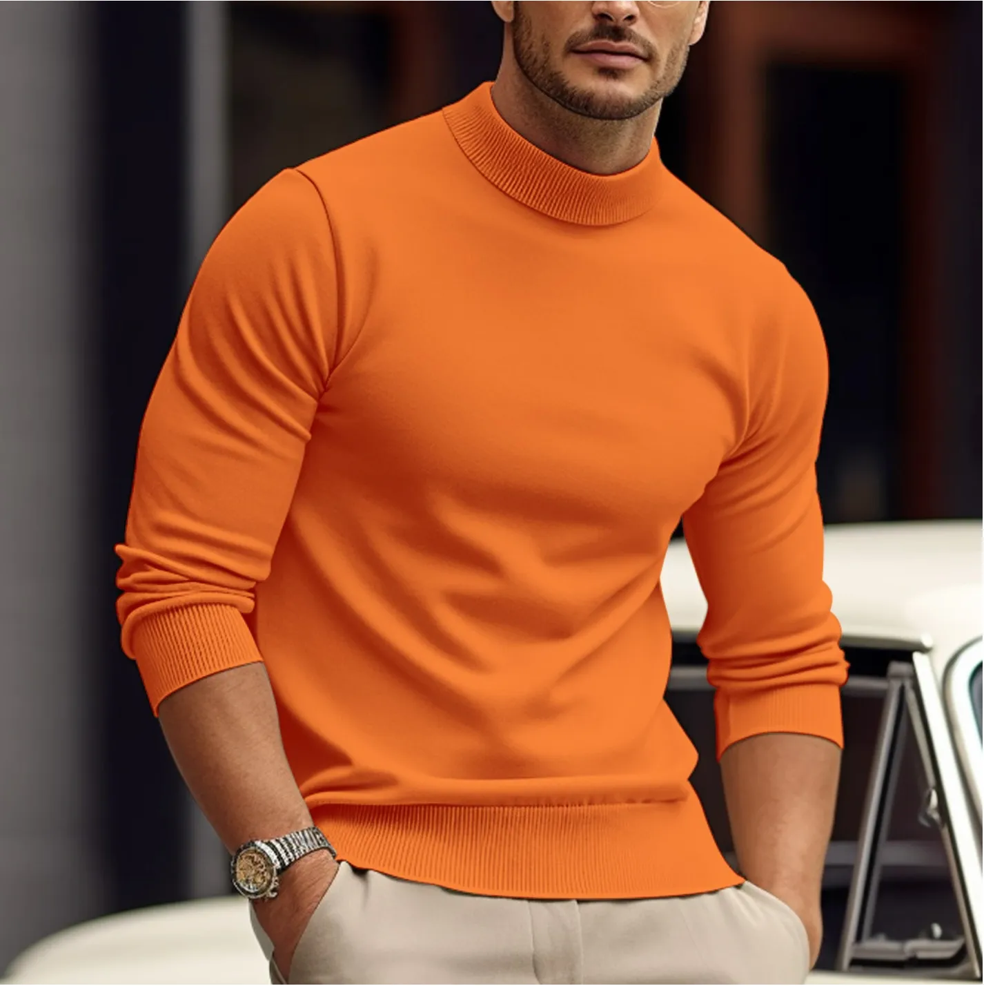 Soft cotton men's jumper, stylish design