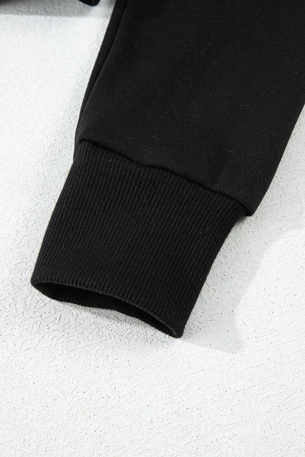 Solid Drop Shoulder Cropped Hoodie