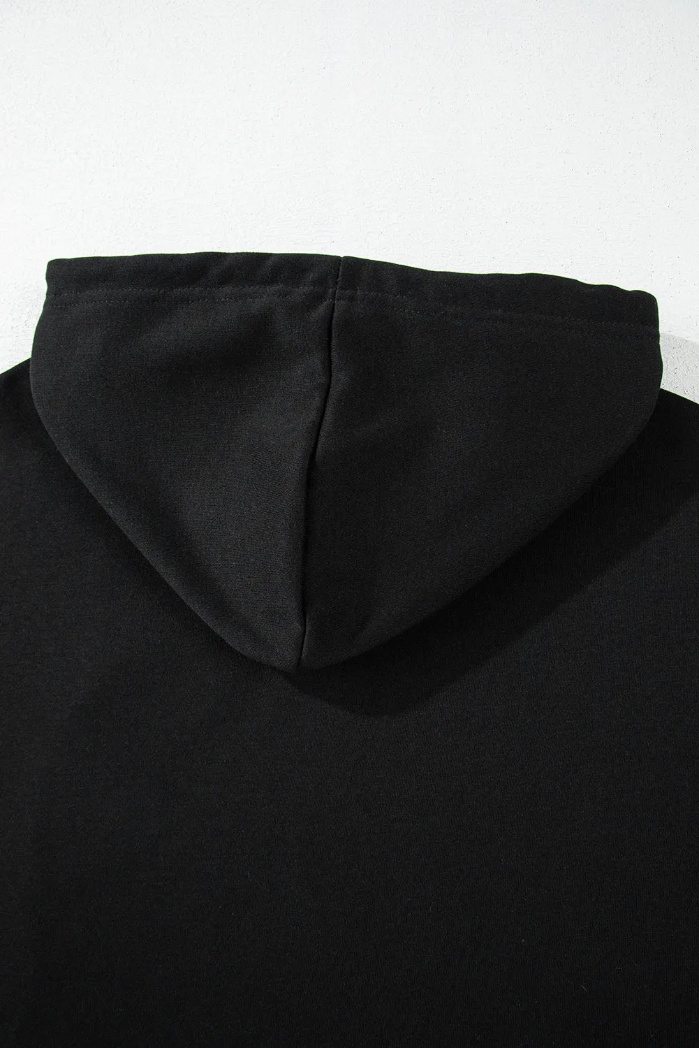 Solid Drop Shoulder Cropped Hoodie