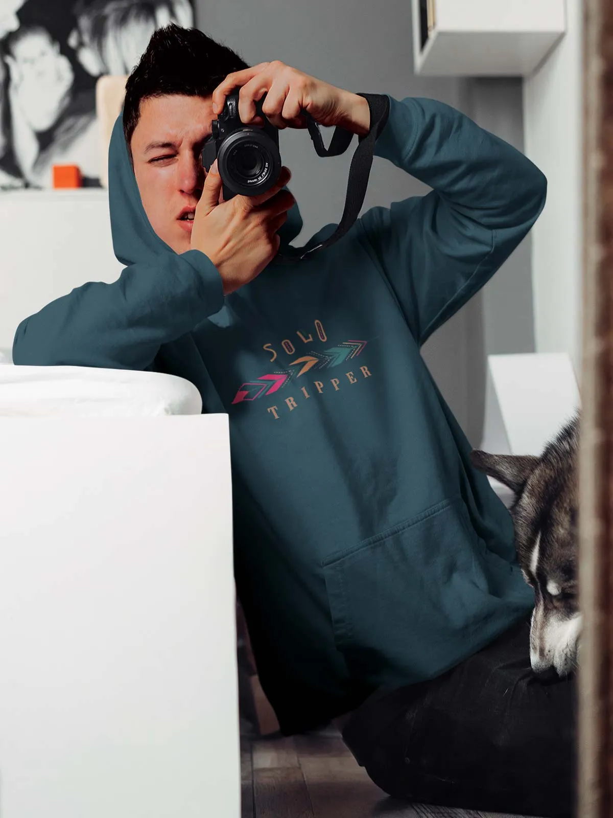 Solo Tripper Printed Cotton Hoodie for Men & Women
