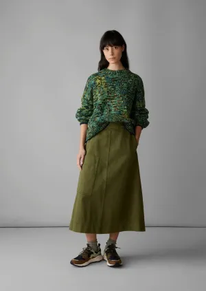 Space Dyed Hand Framed Sweater, Green