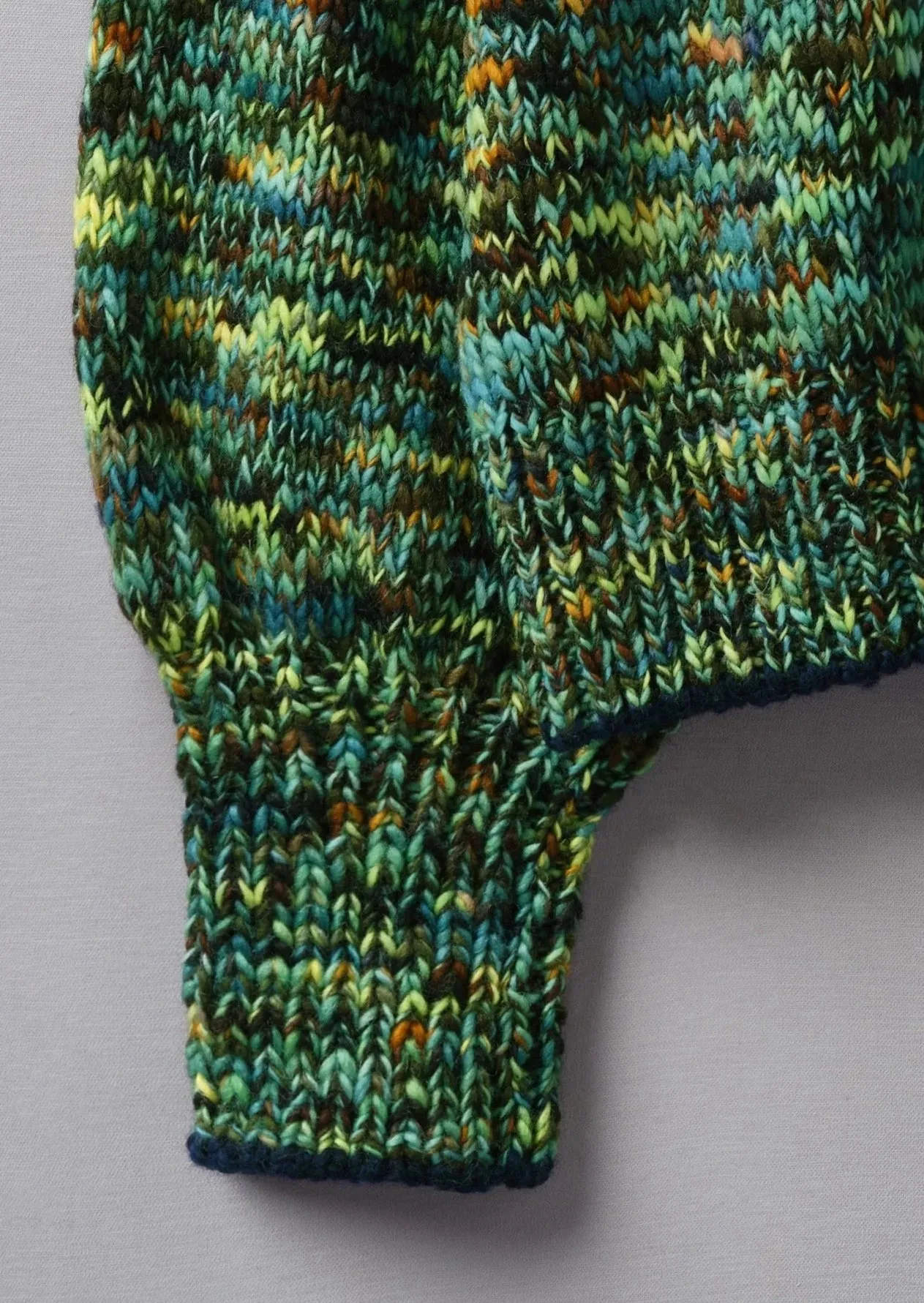 Space Dyed Hand Framed Sweater, Green