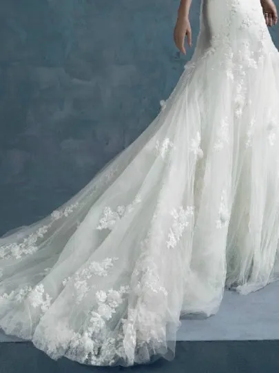 Spaghetti Straps Tulle Lace Wedding Dress