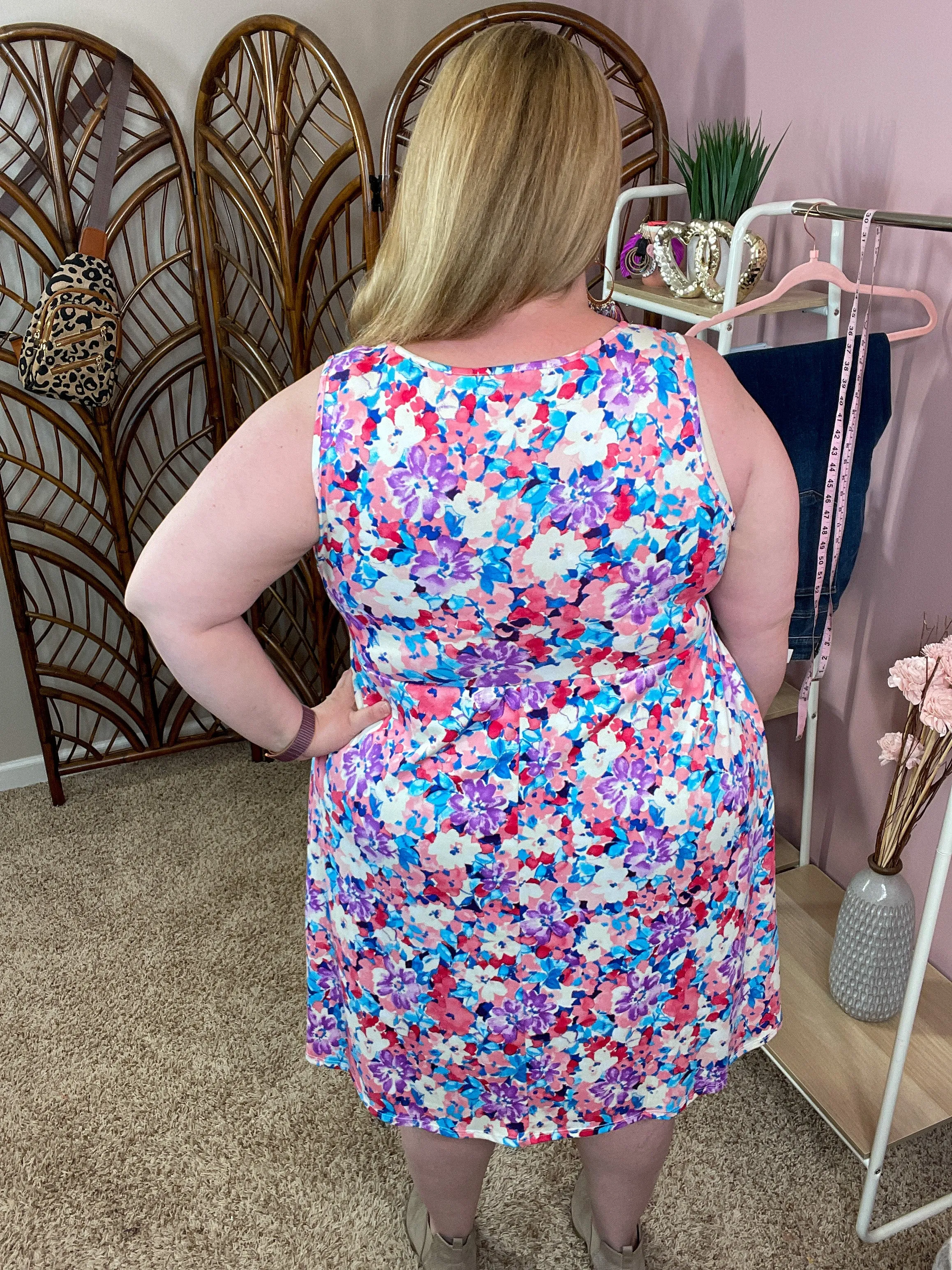 State of Grace Sleeveless Dress w/Pockets - Summer Florals