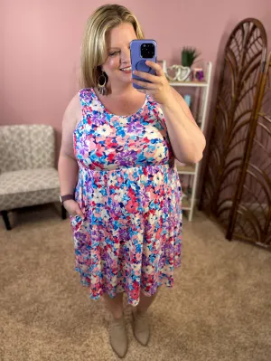 State of Grace Sleeveless Dress w/Pockets - Summer Florals