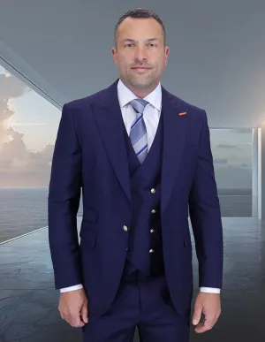 Statement Men's 3-Piece Fashion Suit – 100% Wool with Eye-Catching Bold Colors