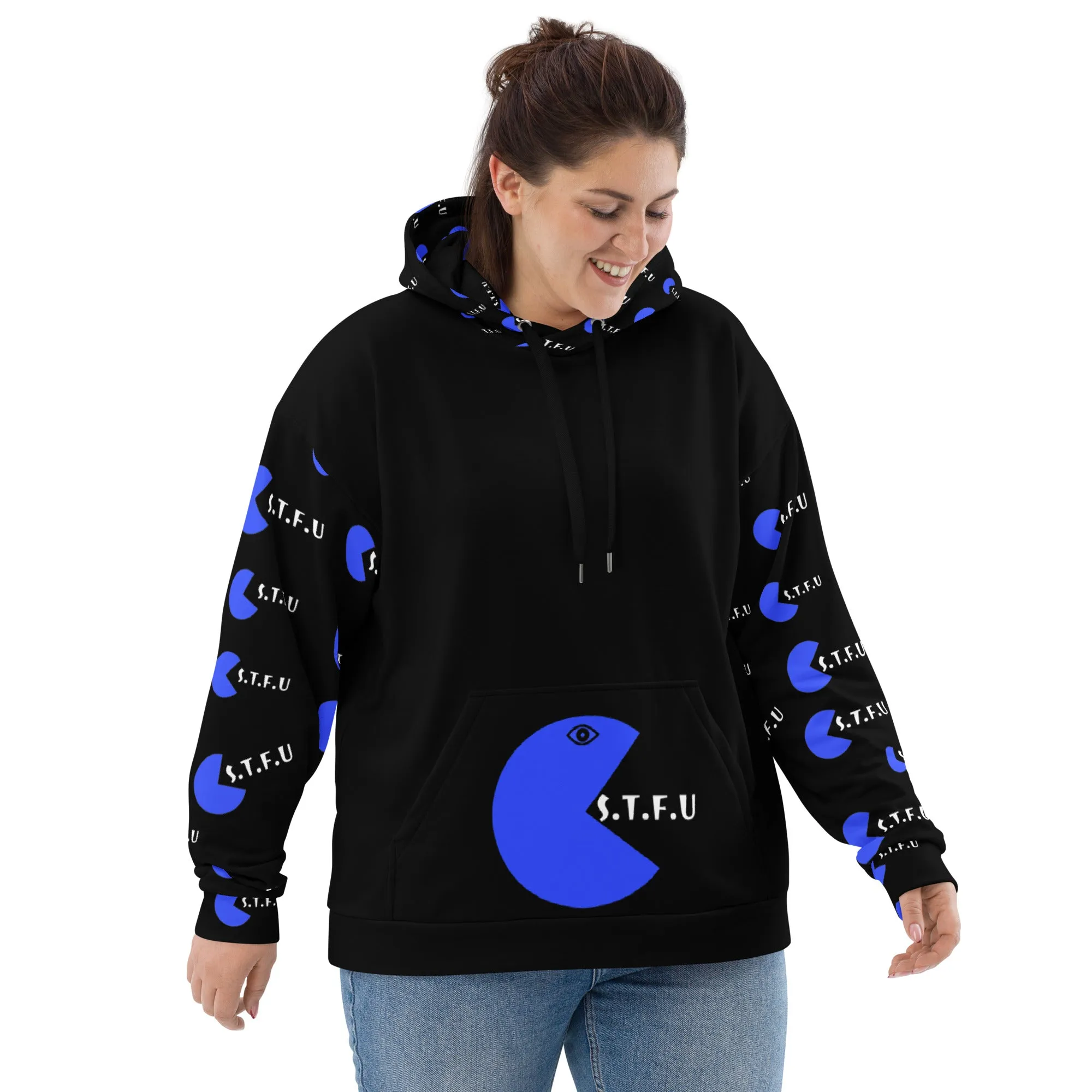 STFU Arcade Hoodie - Blue on Black
