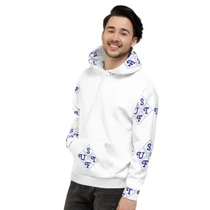 STFU Diamond Hoodie - Blue on White