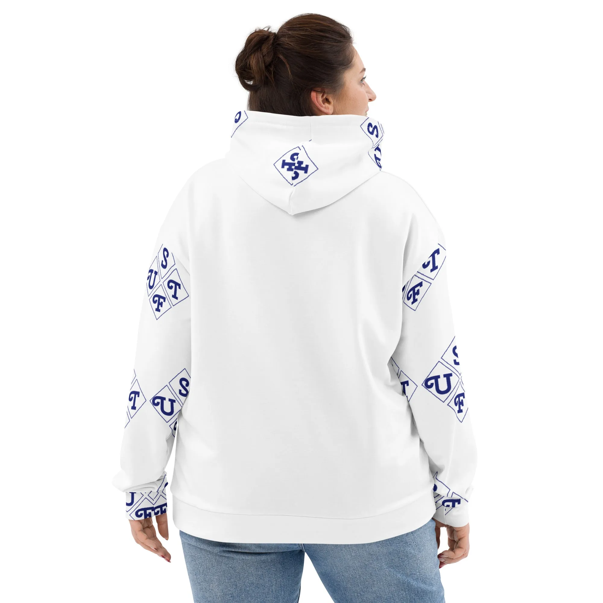 STFU Diamond Hoodie - Blue on White