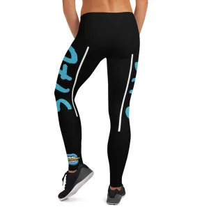 STFU Ice Blue Logo Leggings - Black