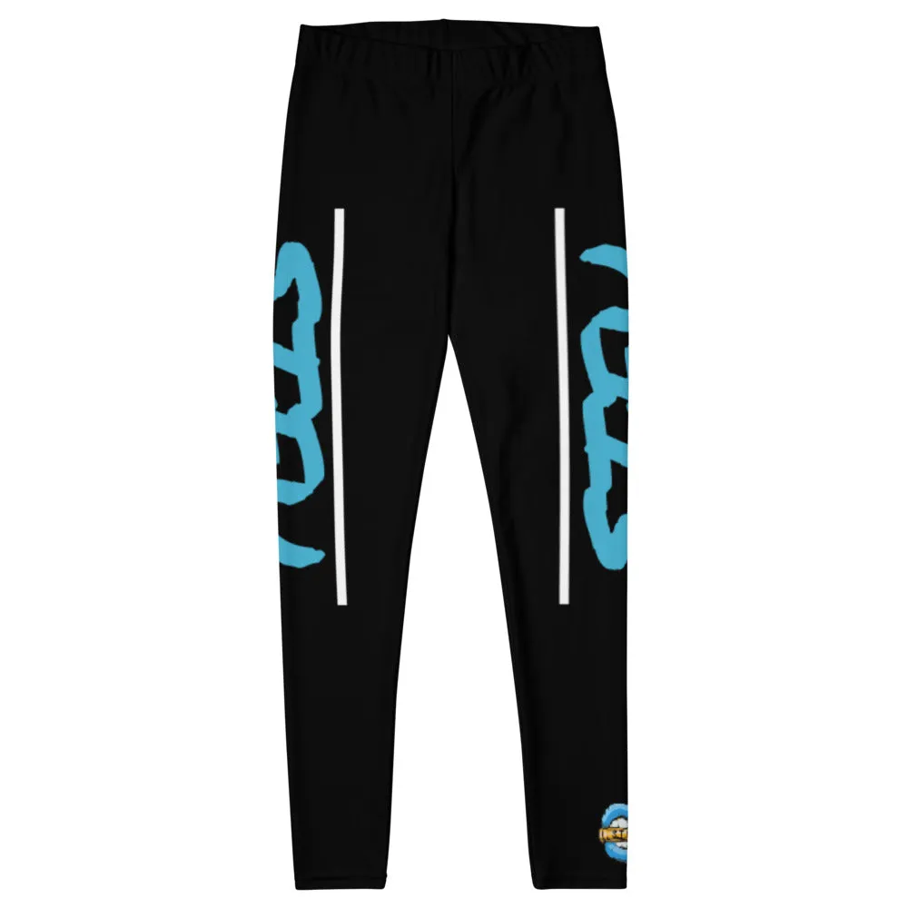 STFU Ice Blue Logo Leggings - Black