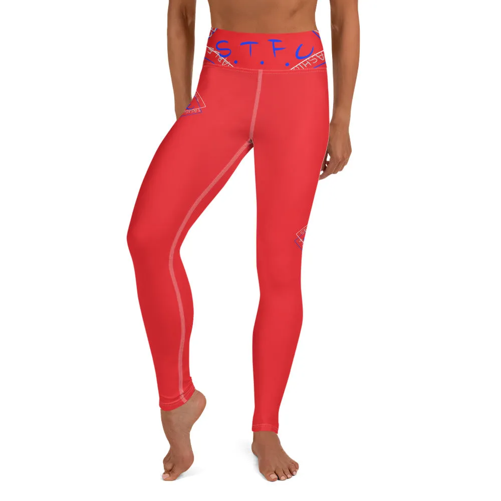 S.T.F.U Red Trim Yoga Leggings