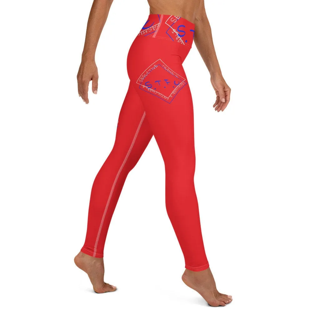 S.T.F.U Red Trim Yoga Leggings